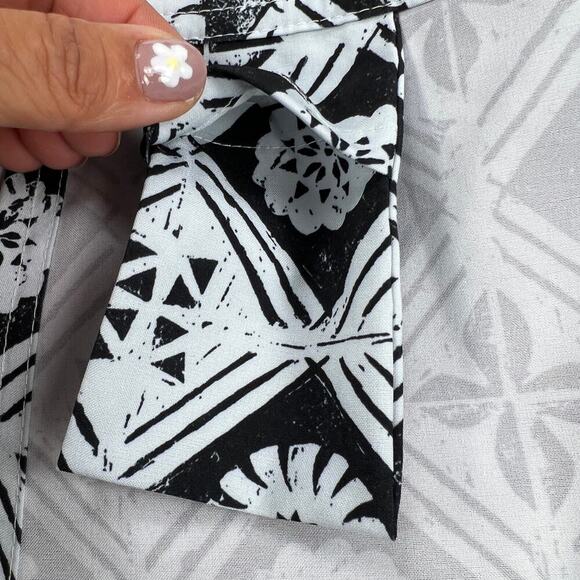 Ripskirt Hawaii Adjustable Wrap Skirt Black Botanical Print Size XL Length 2 - Picture 3 of 10